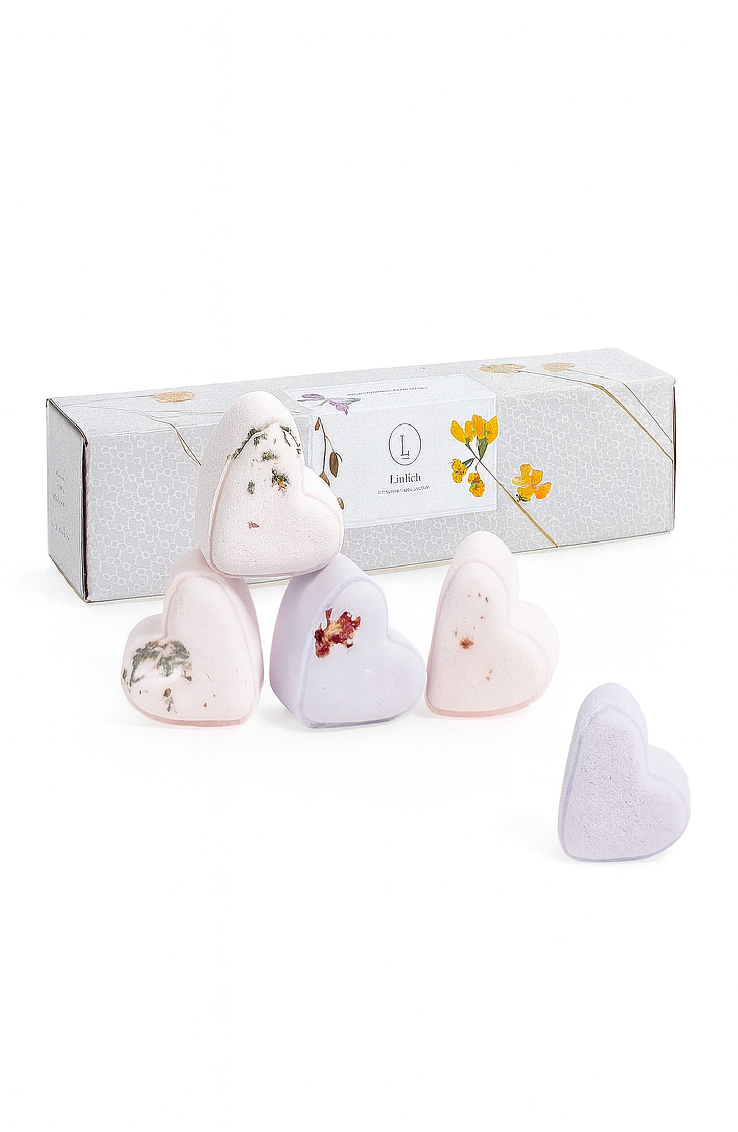 Bath Bombs - Lavender - a Set of 5 Heart Shaped Gift box - Mother's Day best gift-1