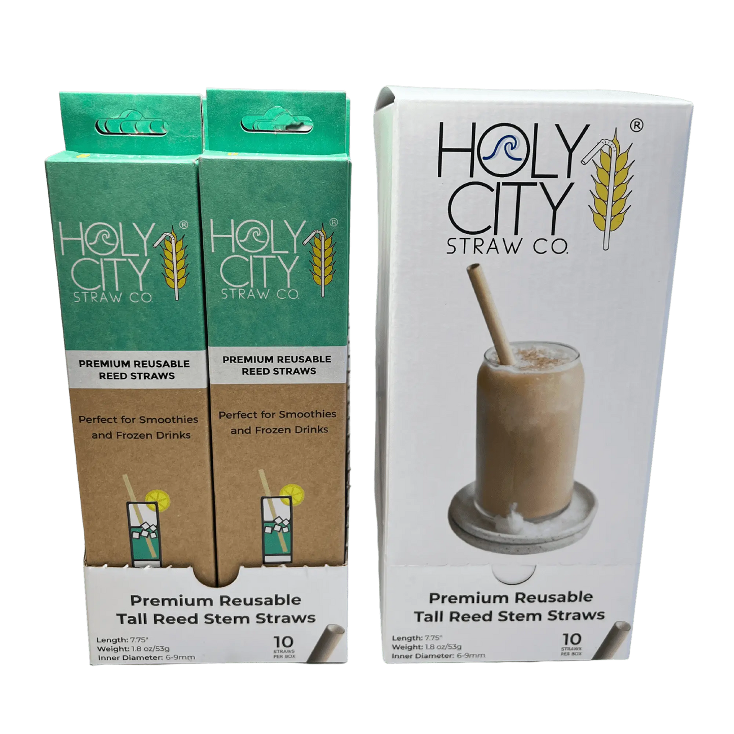 7.9" Jumbo Reed Stem Drinking Straws | Case of 6 Inner packs | 20 x 10ct. Boxes